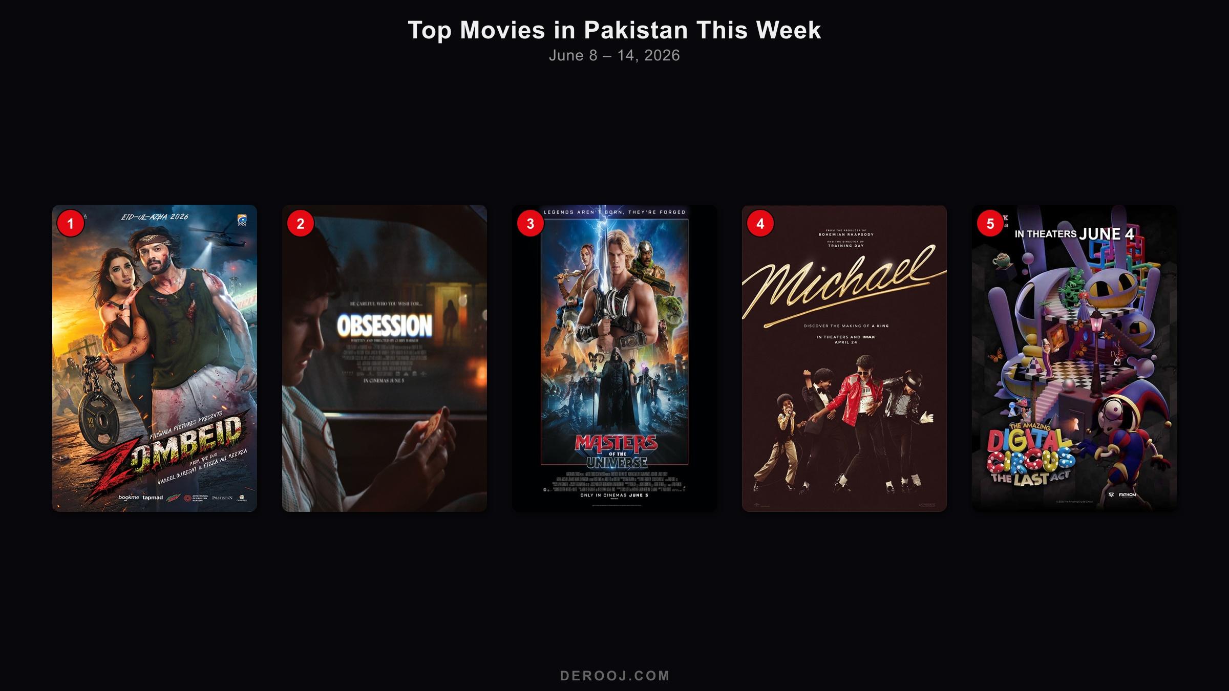 Top 5 movie posters in Pakistan cinemas — week of June 8 – 14, 2026
