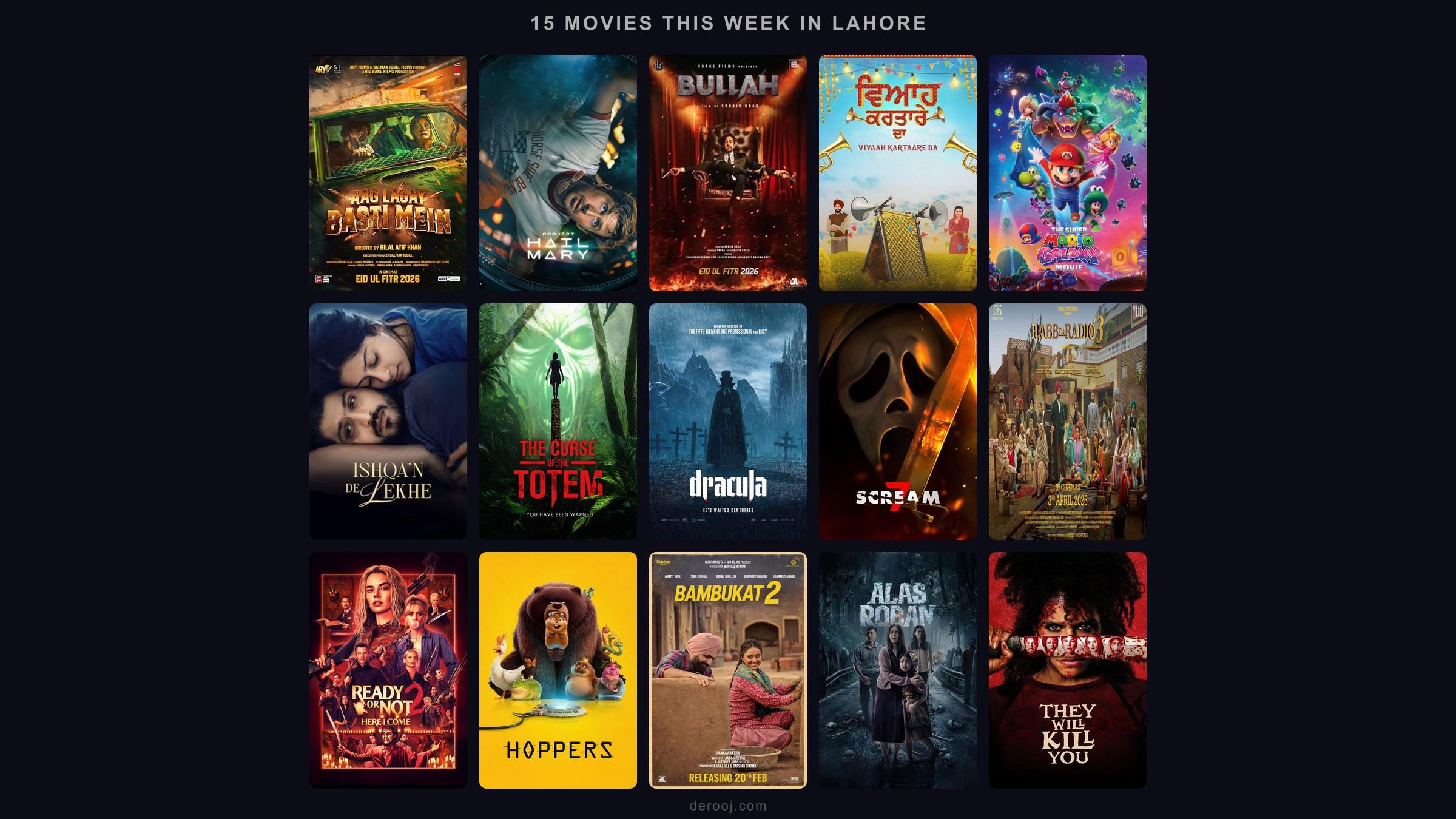 15 movie posters showing in Lahore cinemas this week April 10-16 2026